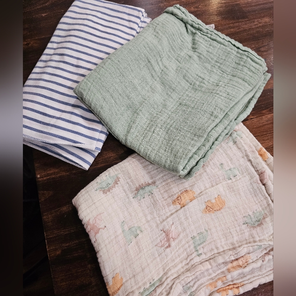 Three Swaddle Blankets